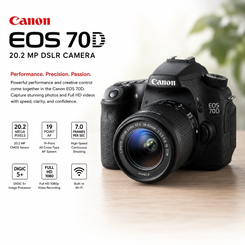 Certified Refurbished Canon EOS 70D | 6-Month Warranty | Cashify