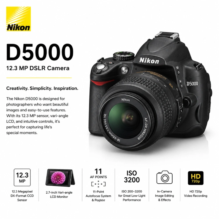 Certified Refurbished Nikon D5000 (AF-S 18-55 mm VR Kit Lens