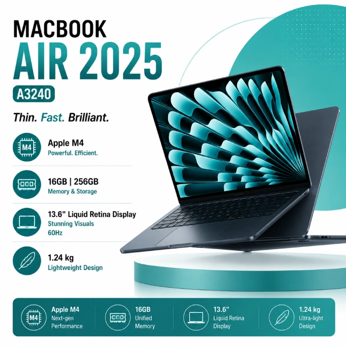 Certified Refurbished Macbook Air 2025 A3240 (Apple M4 13.3 Inch
