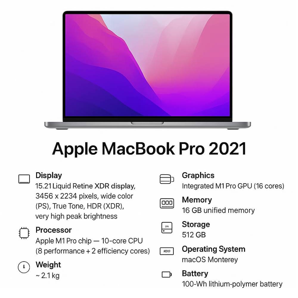Buy Refurbished and Second Hand MacBook Pro 2021 a2442 (Apple M1