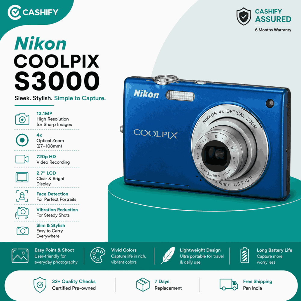 Certified Refurbished Nikon Coolpix S3000 12 MP Digital Camera | 6