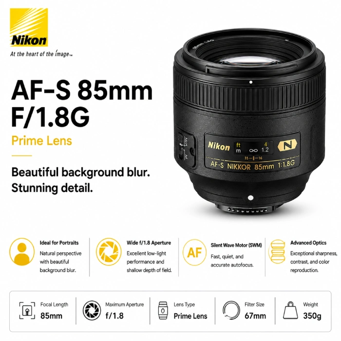Certified Refurbished Nikon AF-S 85mm f/1.8G | 6-Month Warranty